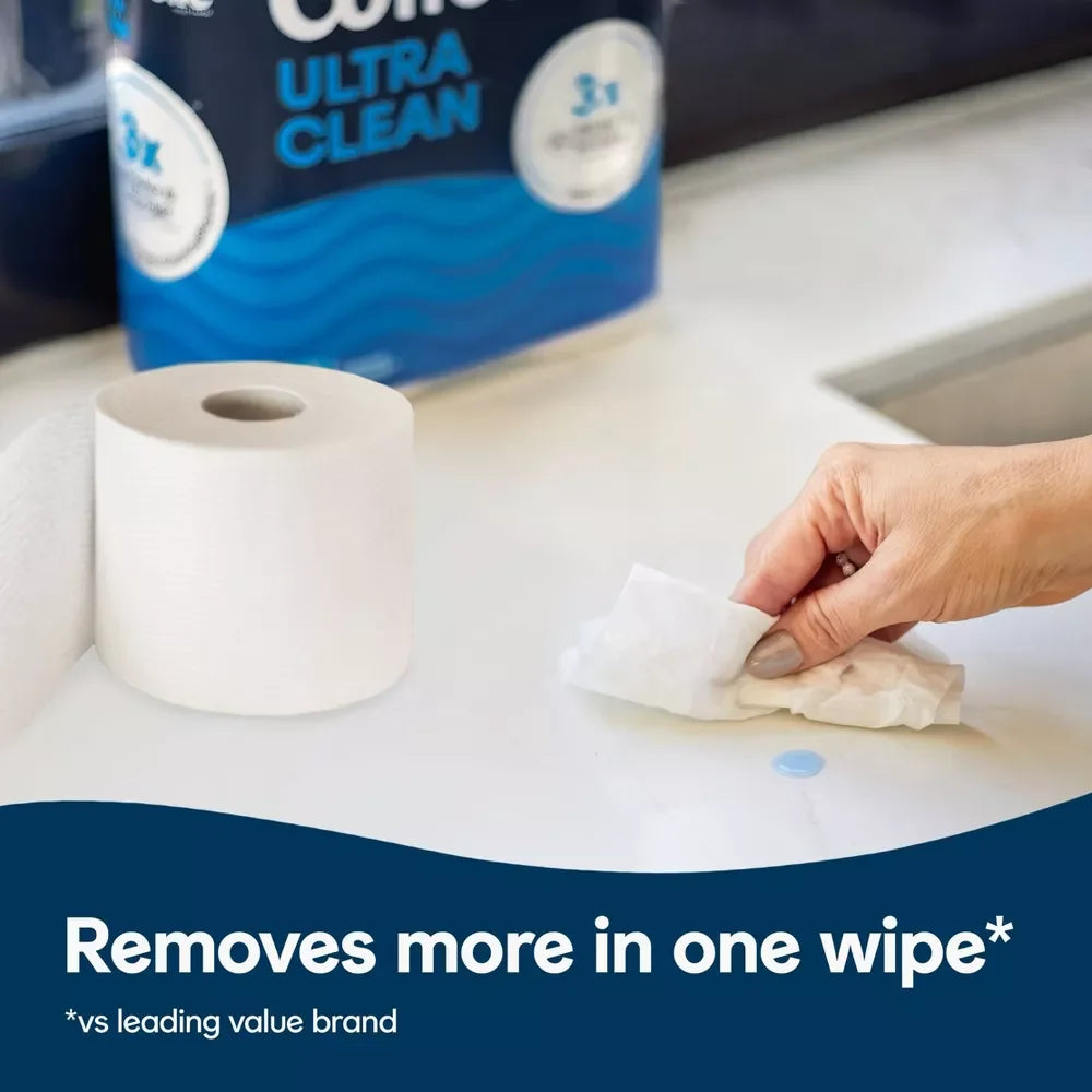 Cottonelle Ultra Clean Toilet Paper, Strong Toilet Tissue, 12 Mega Rolls
